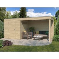 29 % billiger: Gartenhütte Modell QB-Line 4,41 m² + Anbau 4x3m