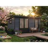 29 % billiger: WPC Gartenhütte Modell Style DeLuxe 2-Raum 12,24 m² 4x3m