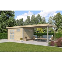 26 % billiger: Gartenhütte Alu-Line Modell Kasuko-M mit Anbau 8x4m