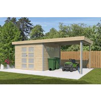 26 % billiger: Gartenhütte Alu-Line Modell Kasuko mit Anbau 6x3m