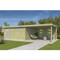 26 % billiger: Flachdach Gartenhütte Modell Nelo 44 E mit 400 cm A 8x4m