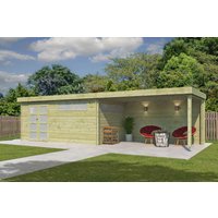 26 % billiger: Flachdach Gartenhütte Modell Nelo 44 D mit 400 cm A 7x4m