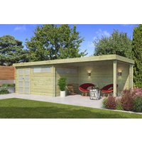 26 % billiger: Flachdach Gartenhütte Modell Nelo 44 B mit 400 cm A 8x4m