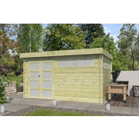 26 % billiger: Flachdach Gartenhütte Modell Nelo 44 B 4x3m