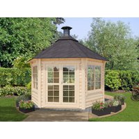 26 % billiger: Fjordholz 6-Eck Grillpavillon Modell Hannes 9,0 m² 3x3m