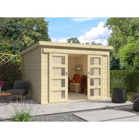 26 % billiger: Pultdach Gartenhütte Modell Ella 28-C mit Schiebetü 3x3m