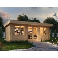 26 % billiger: Fjordholz Flachdach Gartenhütte Modell Lino 28 6x4m