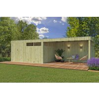 26 % billiger: Gartenhütte Modell QBV-Line 11,89 m² + 400 cm Anbau 6x4m
