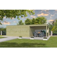 26 % billiger: Gartenhütte Modell QB-Line 15,30 m² + 300 cm Anbau 5x3m