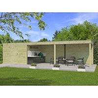26 % billiger: Gartenhütte Modell QB-Line 9,00 m² + 600 cm Anbau 6x4m