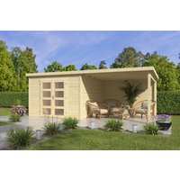 26 % billiger: Pultdach Gartenhütte Modell Ella 28-C mit Anbau 6x3m