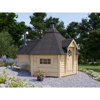 26 % billiger: Fjordholz Grillkota mit Sauna Modell Finn 9+4m² 4x4m