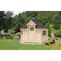 26 % billiger: Fjordholz 6-Eck Grillkota Modell Lasse 9,0m² DeLux 3x3m